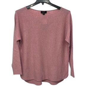 CHARTER CLUB LUXURY Women's Size PL 100% Cashmere Long Sleeve Sweater Soft Pink